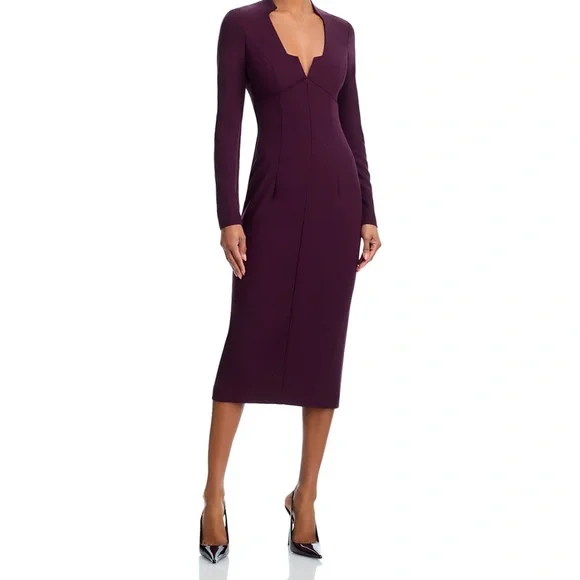 Black Halo Kylah Midi Dress - Oxblood - 6